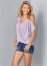 Venus Cold-Shoulder Twist Top in Lavender Fog