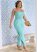 Venus Plus Size Smocked Side Slit Jumpsuit in Mint