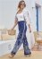 Venus Bandana Print Wide Leg Pants in Blue Multi