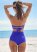 Venus High-Waist Cheeky Swim Shorts Bikini - Cobalt Blue