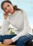 Venus Plus Size Mock-Neck Ribbed Sweater in Off White