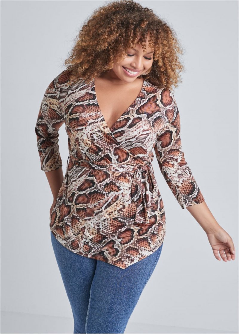 Venus Plus Size Python Print Top