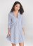 Venus Collared Shirt Dress - Off White & Navy