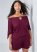 Venus Plus Size Off-The-Shoulder Romper in Dark Red