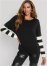 Venus VENUS | Stripe Sleeve Sweater in Black & White