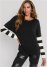 Venus VENUS | Stripe Sleeve Sweater in Black & White