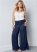 Venus Plus Size Easy Foldover Pants in Navy