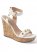 Venus Studded Leather Cork Wedges in White