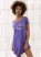 Venus Purple LACE SLEEVE GRAPHIC NIGHTIE