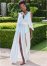 Venus Cold-Shoulder Drape Maxi in Pearl White