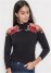 Venus Rose Applique Cold-Shoulder Top in Black