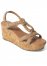 Venus Braided Strappy Cork Wedges in Taupe
