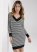 Venus Black & White V-NECK SWEATER DRESS