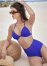 Venus Pleated High-Waist Bottom Bikini - Cobalt Blue