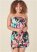 Venus Plus Size Strapless Floral Romper in Black Multi