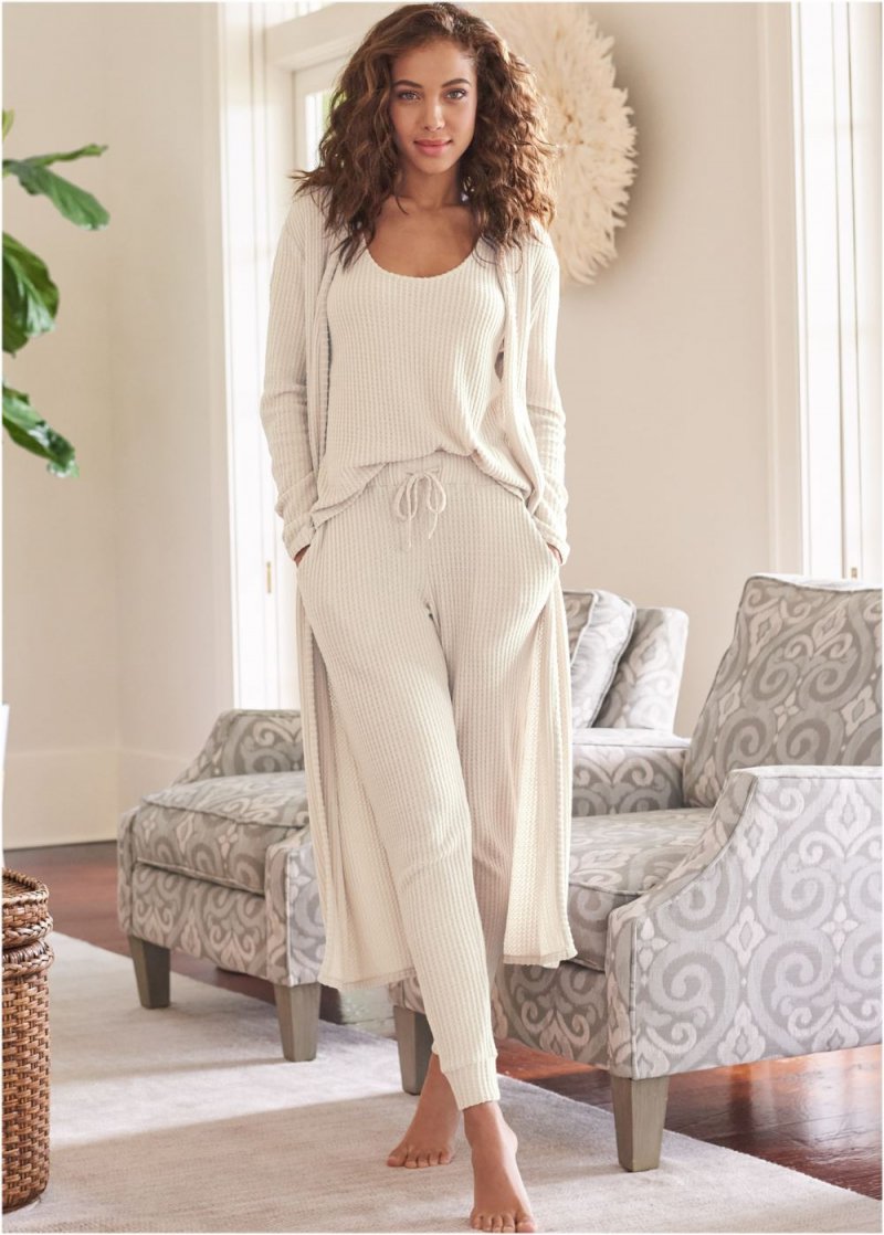 Venus Cozy Waffle 3-Piece Set in Oatmeal