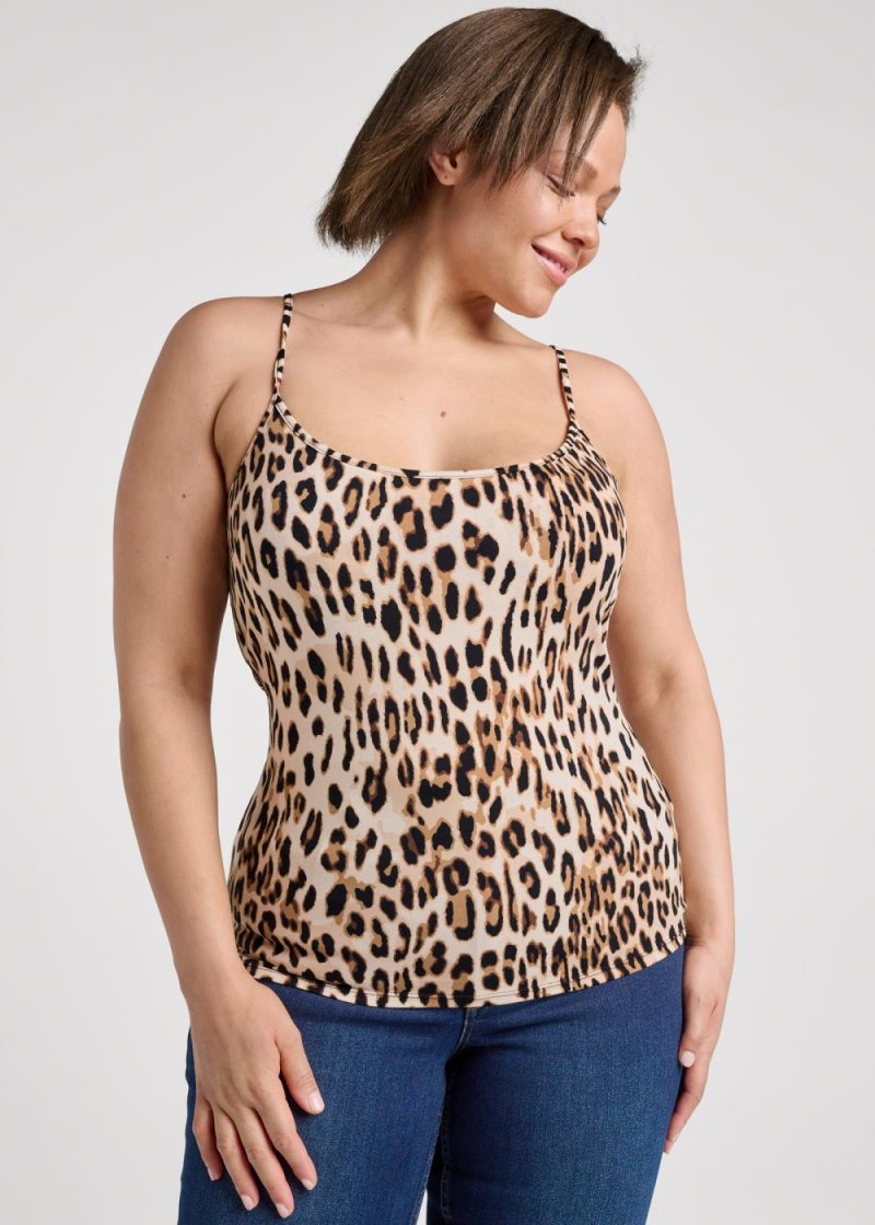 Venus Black Leopard BASIC CAMI TWO PACK