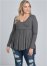 Venus Plus Size High-Low Ribbed Casual Top