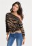 Venus VENUS | Tiger Print Turtleneck Sweater in Brown Multi