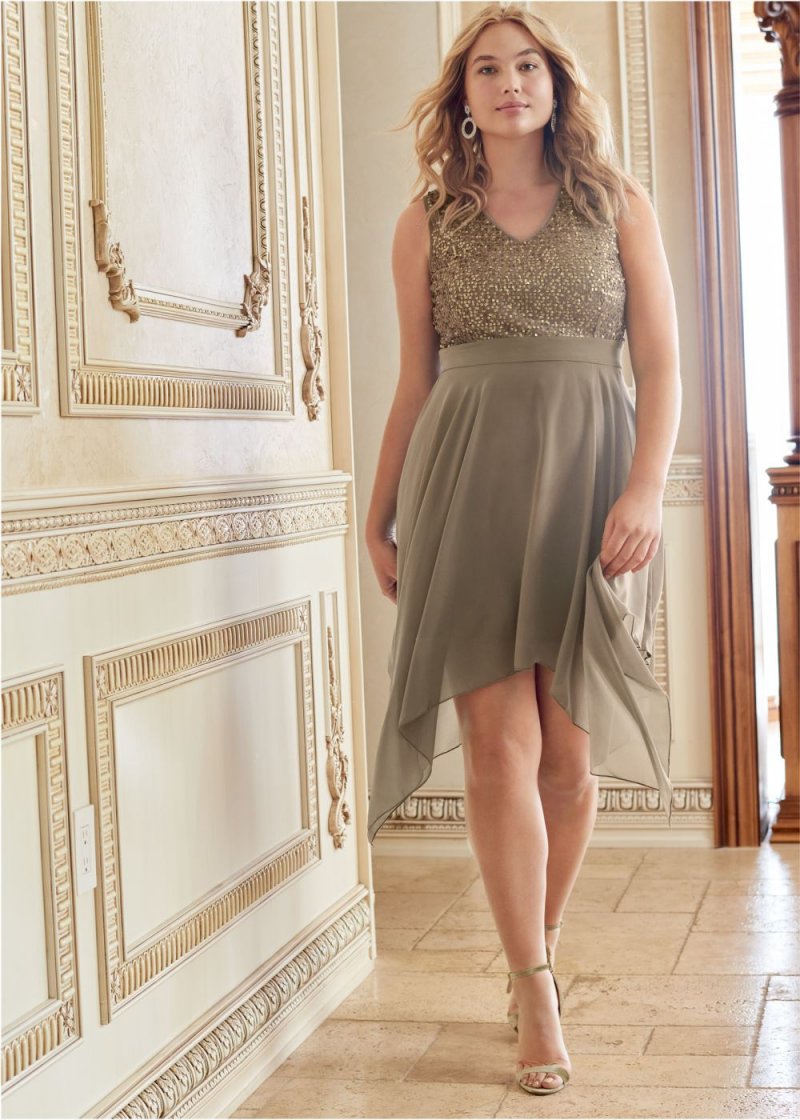 Venus Plus Size Sequin Detail Party Dress