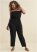 Venus Plus Size Strapless Casual Jumpsuit in Black