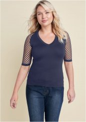 Venus Navy SECOND SKIN SEAMLESS TOP