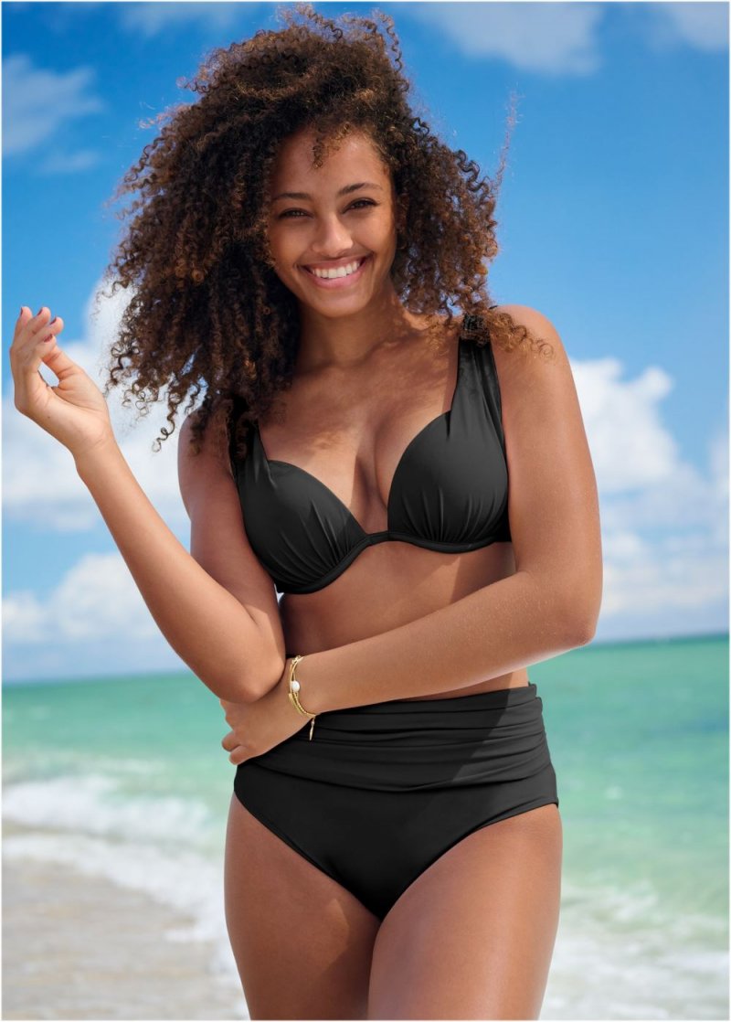 Venus Over-The-Shoulder Marilyn Top Bikini - Black Beauty