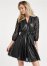 Venus Faux-Leather And Lace Dress - Black
