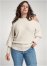 Venus Plus Size Cozy Cold Shoulder Sweater in Off White