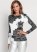 Venus Plus Size Petal Print Sweater in Black & White