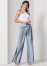 Venus Tie-Front Linen Pants in Blue Multi