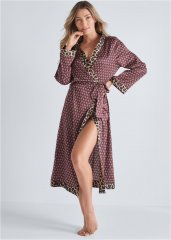 Venus Animal Multi Satin Sleep Robe