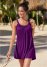 Venus Gathered Neckline Cover-Up Dress in Plum