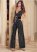 Venus Sequin Pinstripe Jumpsuit in Black