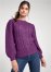Venus Plus Size Cable Knit Sweater in Purple