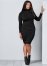 Venus Black LONG SLEEVE RUCHED DRESS