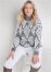 Venus Plus Size Printed Eyelash Turtleneck Sweater in Grey Multi