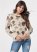 Venus Plus Size Eyelash Rose Print Sweater in White Multi