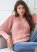 Venus Plus Size Ribbed V-Neck Sweater in Dusty Pink