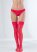 Venus Red MESH THIGH HIGHS WITH LACE