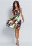 Venus Floral Print Tie-Back Dress - Blue Multi