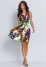 Venus Floral Print Tie-Back Dress - Blue Multi