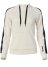 Venus Plus Size Hooded Sweatshirt in White & Black