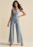 Venus Stretch Denim Jumpsuit Bikini - Acid Wash