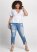 Venus Plus Size Triangle Hem Jeans in Medium Wash