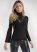 Venus VENUS | Lace Bell-Sleeve Turtleneck Sweater in Black