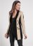 Venus Color Block Boyfriend Blazer in Black & Tan