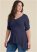 Venus Plus Size Henley High-Low Top