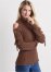 Venus VENUS | Cold Shoulder Turtleneck Sweater in Brown