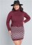 Venus Maroon BELTED SWEATER DRESS